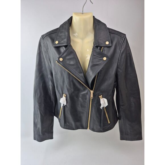 ALLSAINTS Dalby Black Leather Biker Jacket Women’s Size 10 US All Saints - Picture 4 of 7
